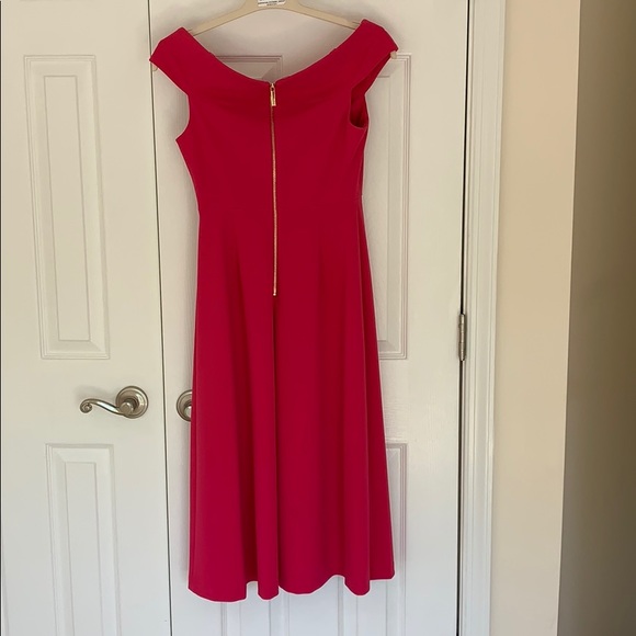 Hot pink off the shoulder Calvin Klein Dress, 2 - Picture 3 of 5